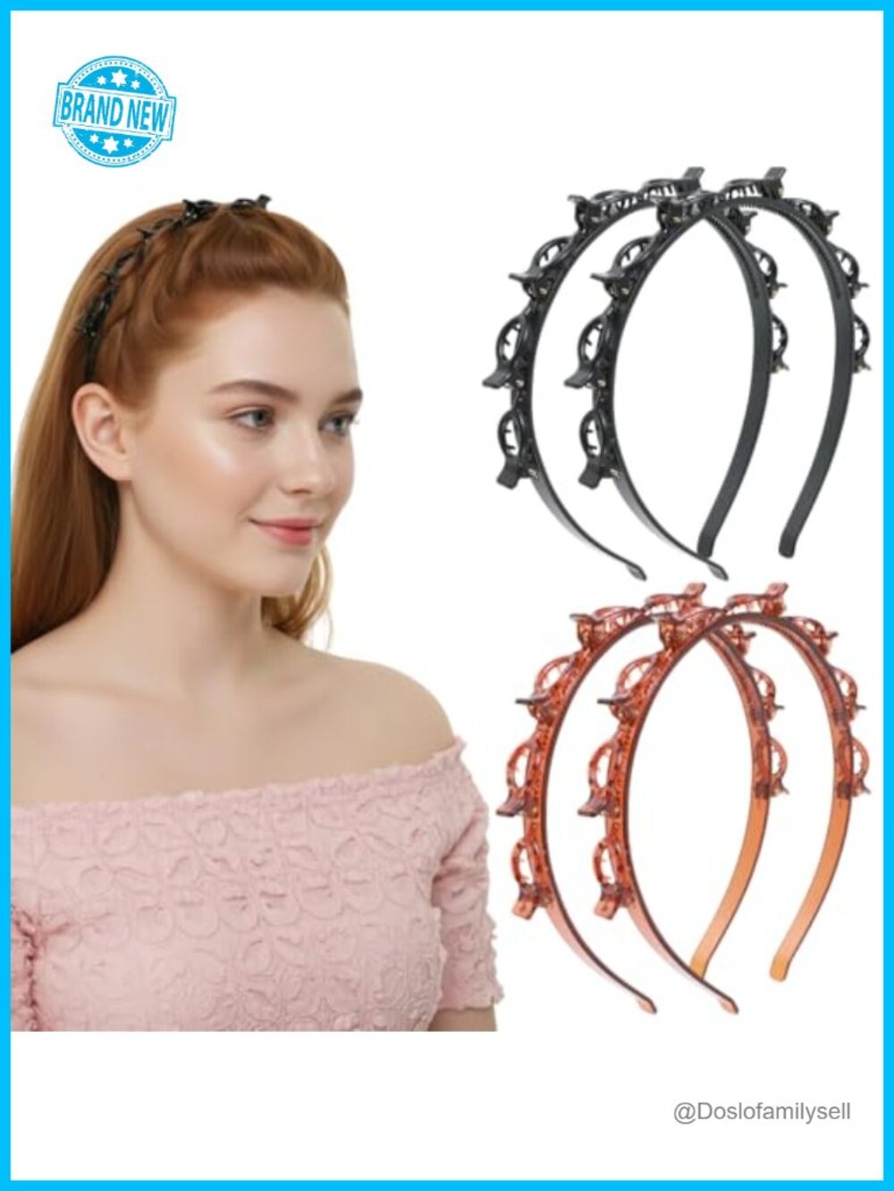 4PCS Zig Zag Clip Headband Set Plastic Hair Accessories for Women